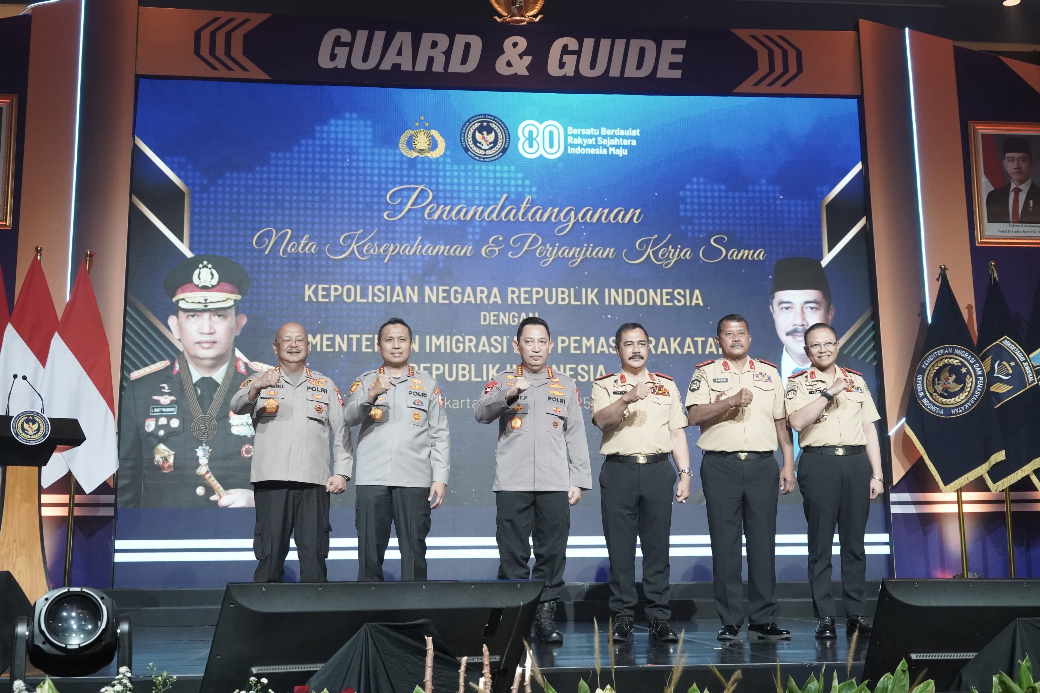 Penandatangan MOU antara Polri dan Kemenimipas